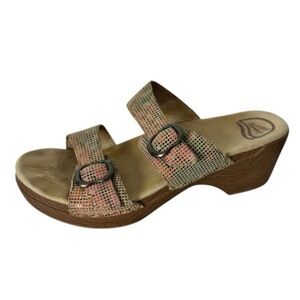 Dansko Sophie Slide Sandals Womens 41 US 11-11.5 Buckle Strap Leather Boho Beach